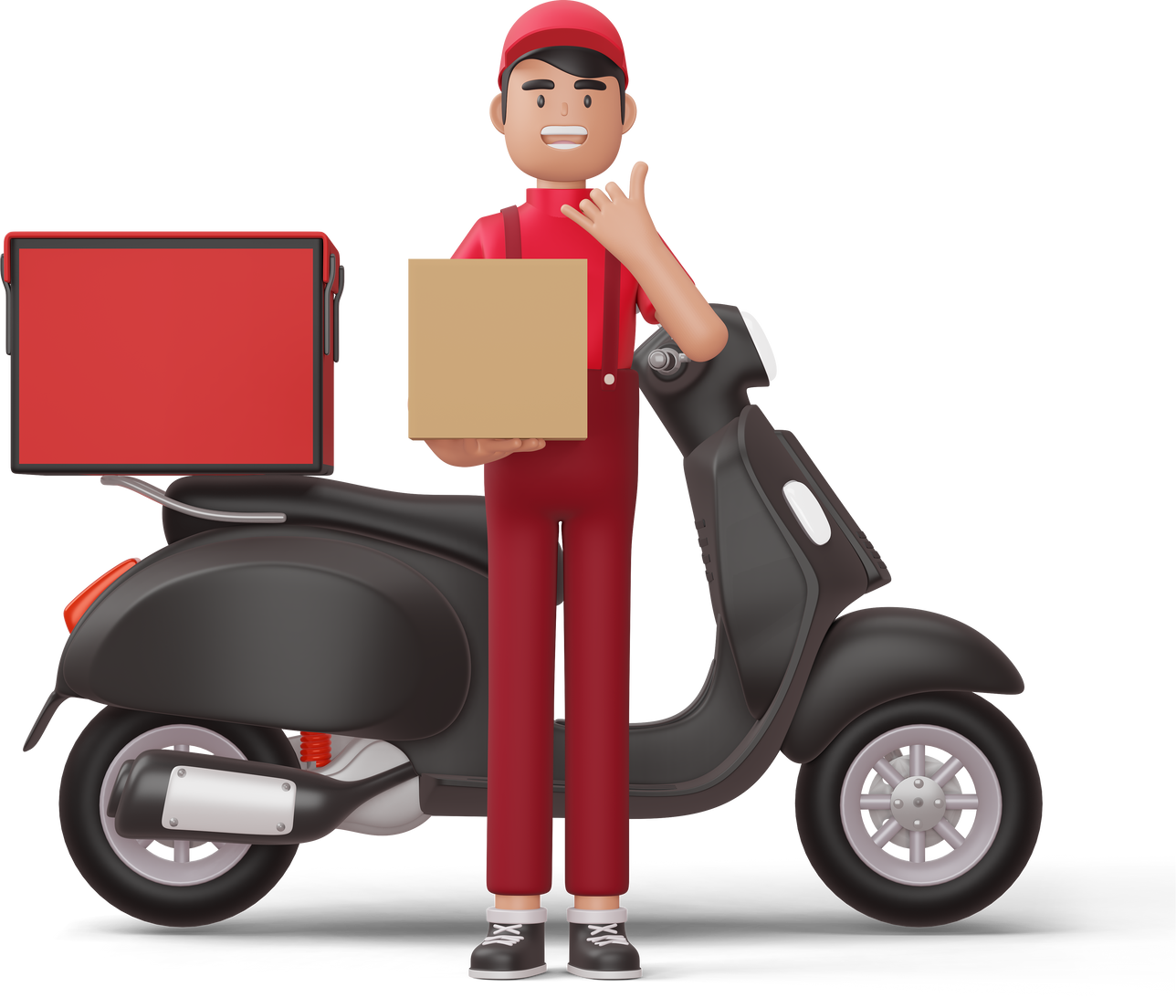 3D Delivery Man Illustration